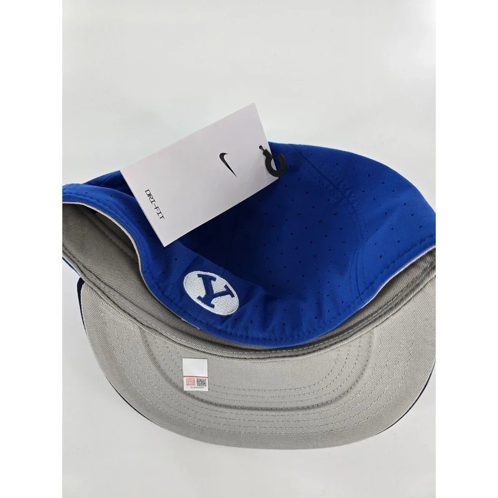 Nike BYU‎ Cougars Flat Bill Cap Hat Adult 7 5/8 True Navy Blue Brigham Young New